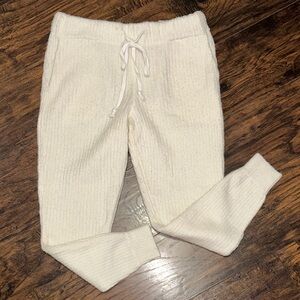 Free People Ivory Ribbed joggers